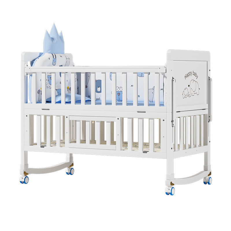 南极人婴儿床实木欧式可移动bb大床 南极人星宝琪婴儿床