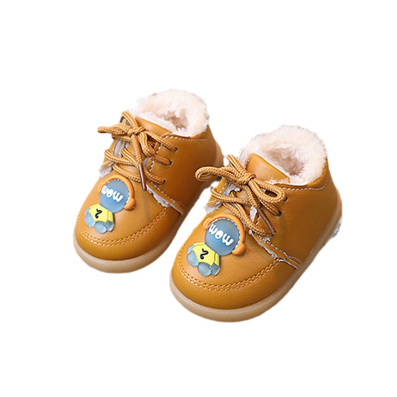 男女宝宝雪地靴婴儿软底学步鞋0-2岁1小童棉鞋加绒加厚冬季宝宝鞋