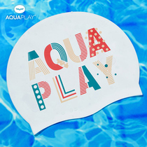 AquaPlay Waterproof Ear Silicone Swimming Cap Woman Long Hair head circumference No-head diving cap Professional swimming cap