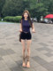 ໂສ້ງສັ້ນ denim ແອວສູງ Retro ສີດໍາອາເມລິກາສໍາລັບແມ່ຍິງໃນລະດູຮ້ອນ