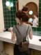 Pure Desire Polka Dot Petite Right Shoulder Short Sleeve T-Shirt Women's Summer
