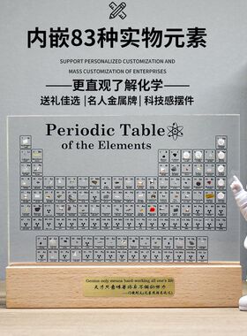 元素周期表元素实物内嵌标本生日毕业礼物科普展示亚克力桌面摆件
