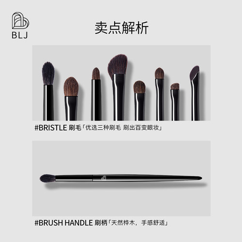BLJ化妆刷套装8支眼影细节刷眼部晕染眉粉刷子超模专业彩妆工具 - 图3