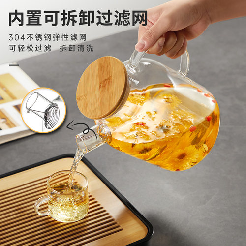 忆壶茶煮茶玻璃壶加厚耐热家用泡茶烧水壶明火电陶炉花茶壶大容量 - 图0