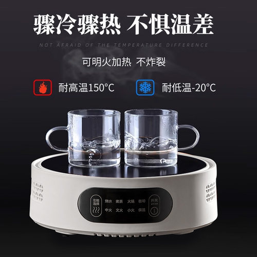忆壶茶玻璃小茶杯带把手茶具配件功夫茶具耐热加厚家用小喝水杯子 - 图1
