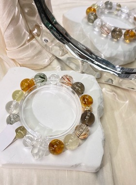 天然水晶手串女款黄塔晶手链送女友闺蜜生日礼物10-12