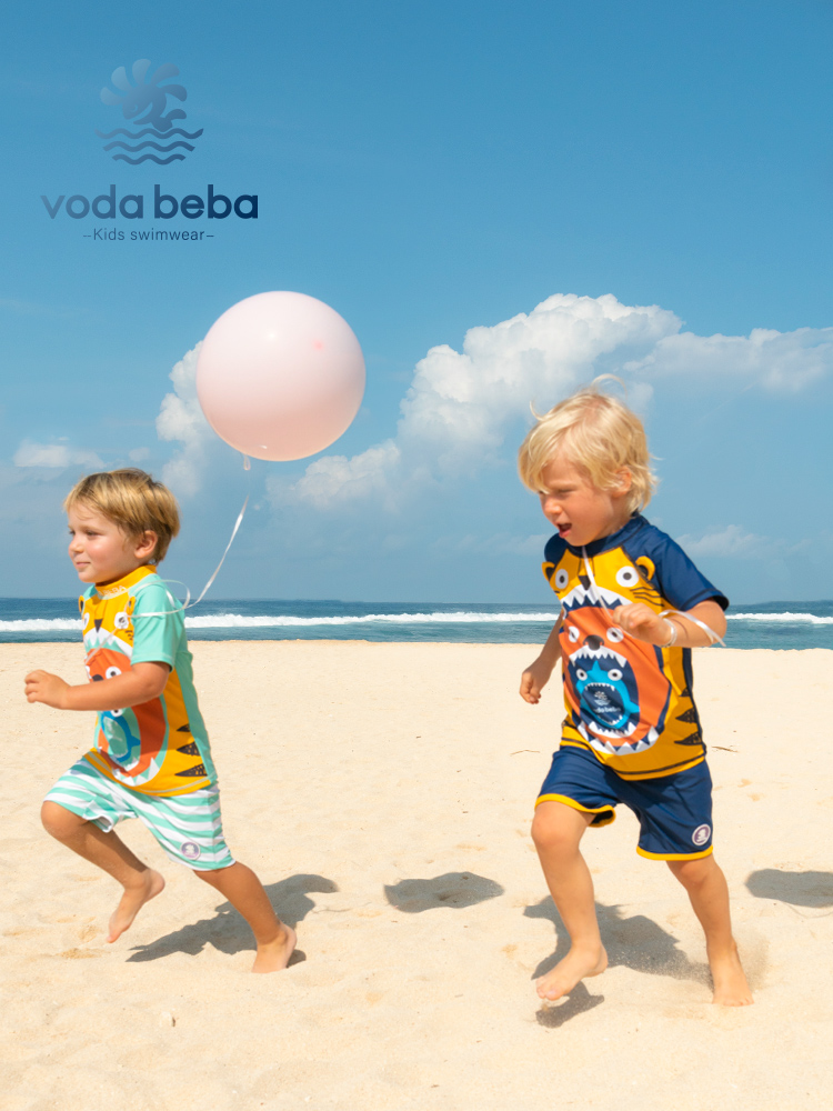 Voda Beba 夏季新款儿童泳衣男童宝宝婴儿男孩中大童防晒短袖分体 - 图3