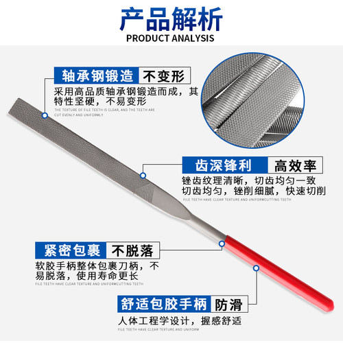 信工什锦锉刀套装小型钢挫刀金属打磨工具扁平三角半圆形超细搓刀 - 图1