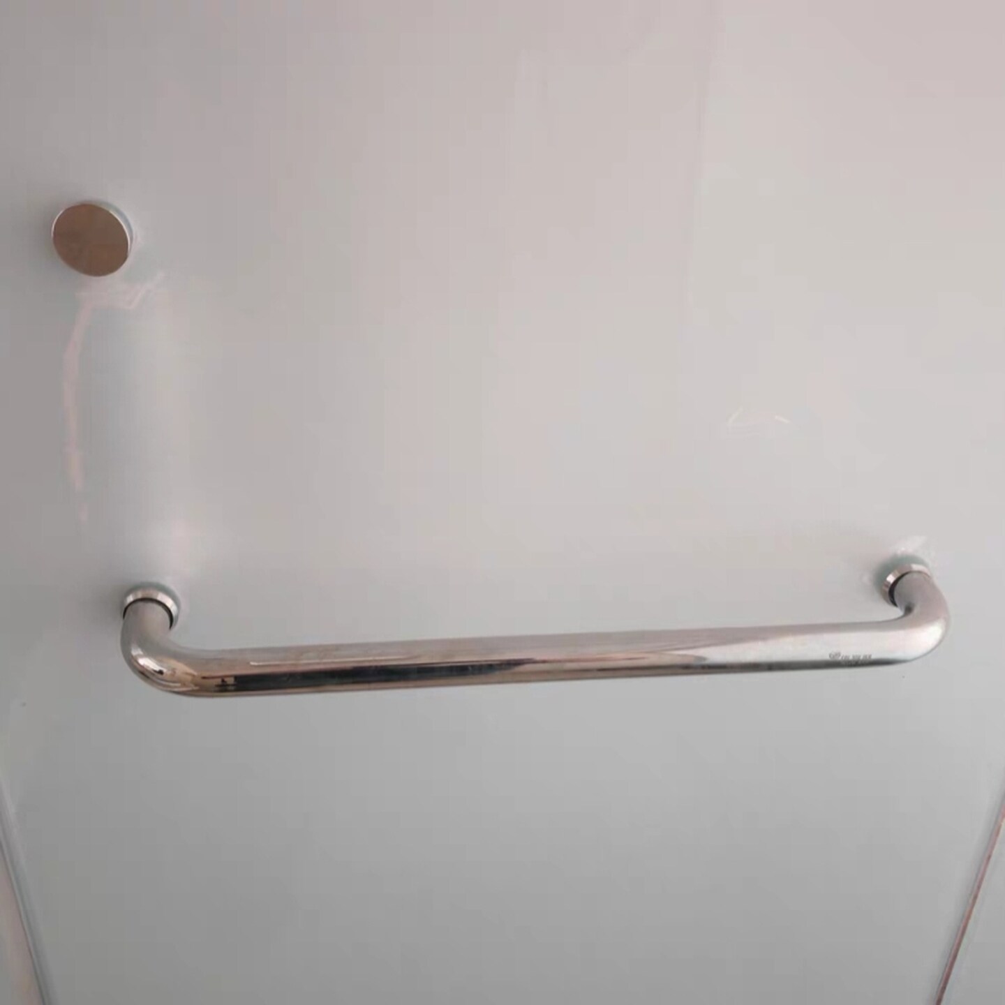 Sliding 304 bathroom single sliding door L-shaped handle three-hole shower room handle stainless steel bathroom bathroom