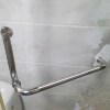 Sliding 304 bathroom single sliding door L-shaped handle three-hole shower room handle stainless steel bathroom bathroom