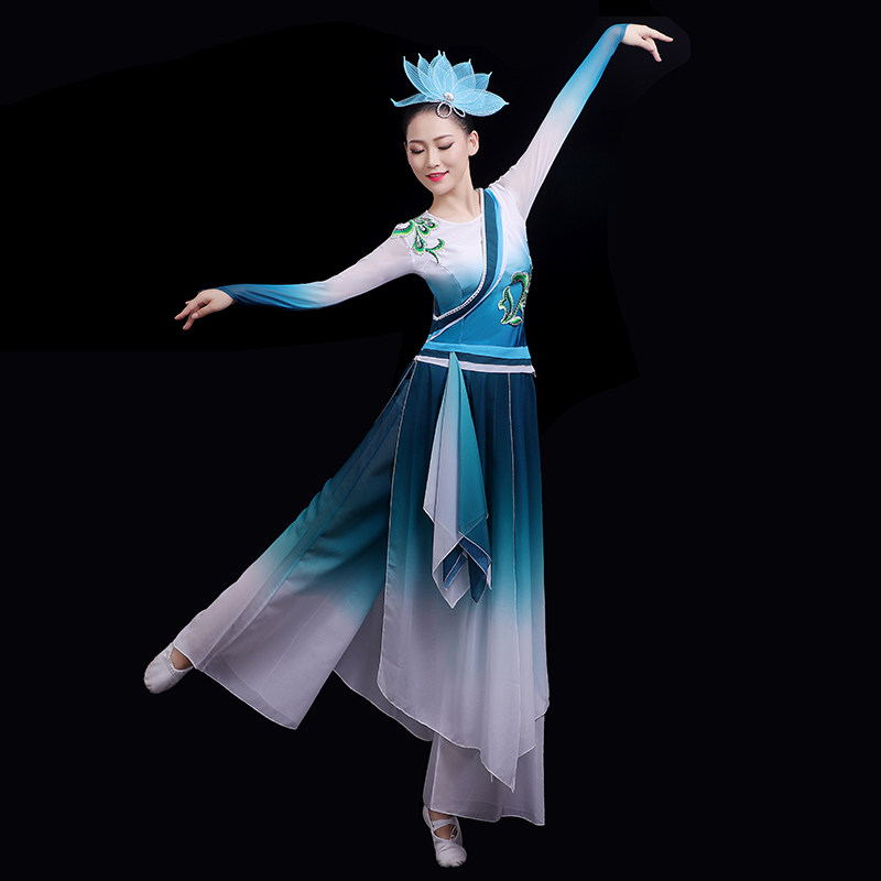 扇子舞古典女飘逸成人民族舞蹈服 靓卫士民族服装/舞台装