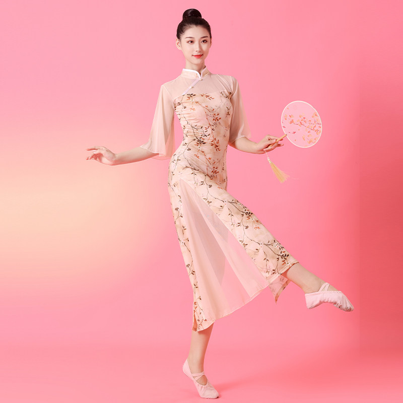 古典舞旗袍显瘦国风舞蹈服连衣裙 靓卫士民族服装/舞台装