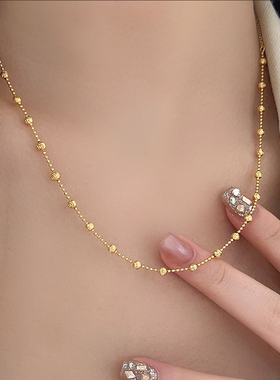 S925纯银镀金时髦项链女