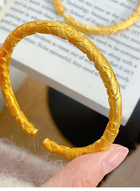 2025新款铜镀金富贵牡丹花手镯