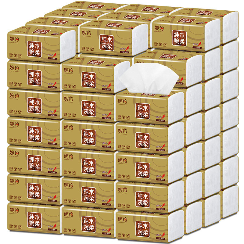 婉约40包原木整箱实惠装家用卫生纸 婉约抽纸
