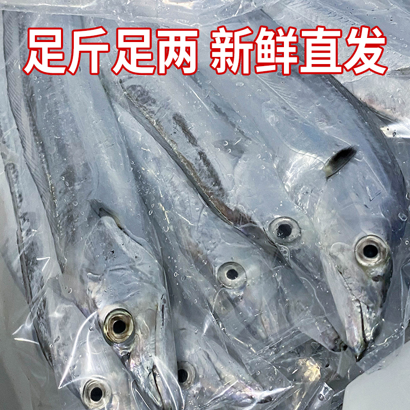 舟山带鱼整条海鲜东海水产新鲜鲜活冷冻小眼海钓油带鱼非刀鱼整箱