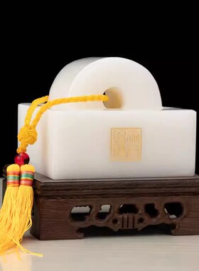 福雅禄白玉大印章玉玺仿古装饰