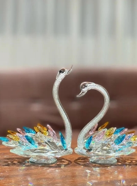 家居装饰品客厅孔雀水晶欧式