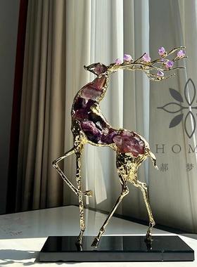 轻奢高档水晶鹿摆件开业礼品