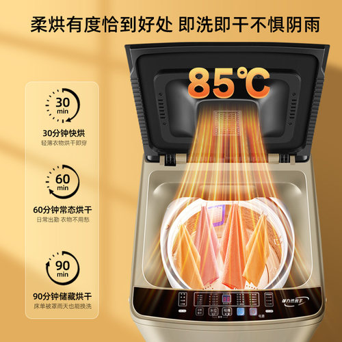 奥克斯8/10kg洗衣机全自动家用出租房宿舍小型波轮大容量洗烘一体 - 图1