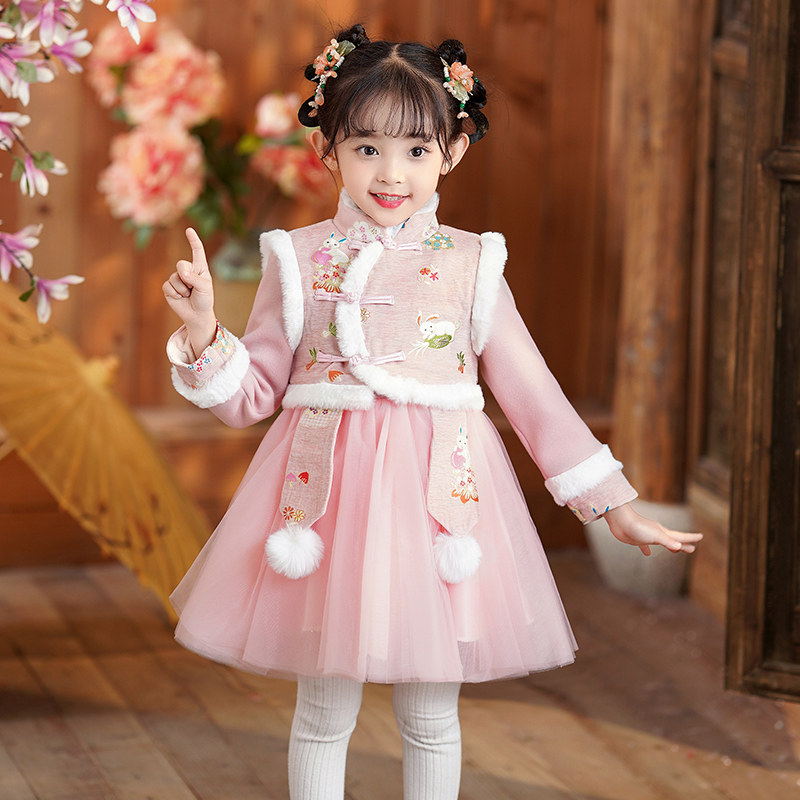 女童新年衣服冬季连衣裙拜年服冬款儿童过年公主裙子2025新款冬装,淘宝优惠券,粉丝福利购,淘宝优惠卷