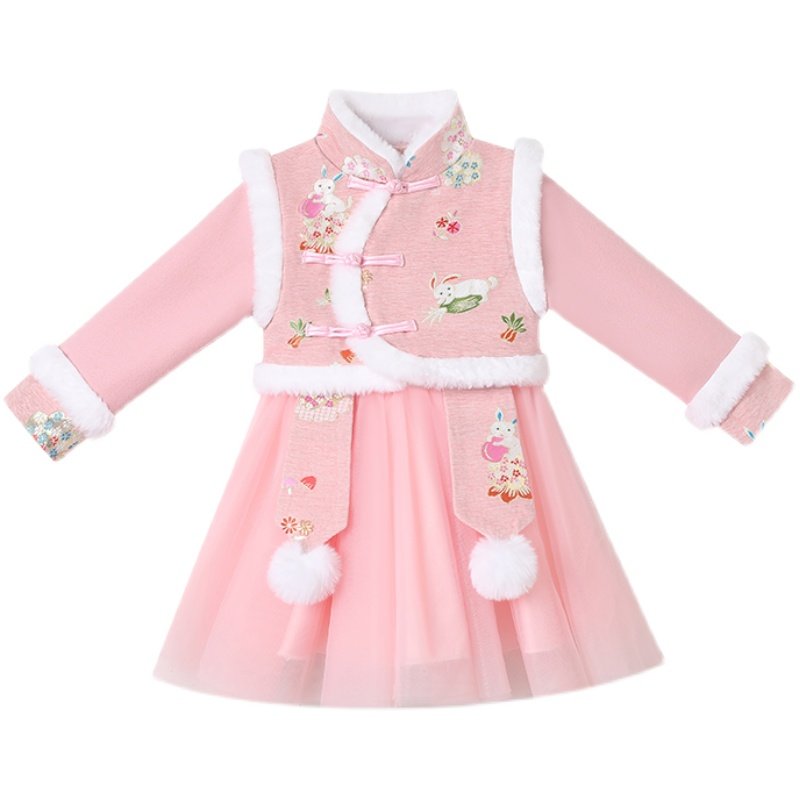 女童新年衣服冬季连衣裙拜年服冬款儿童过年公主裙子2025新款冬装,淘宝优惠券,粉丝福利购,淘宝优惠卷