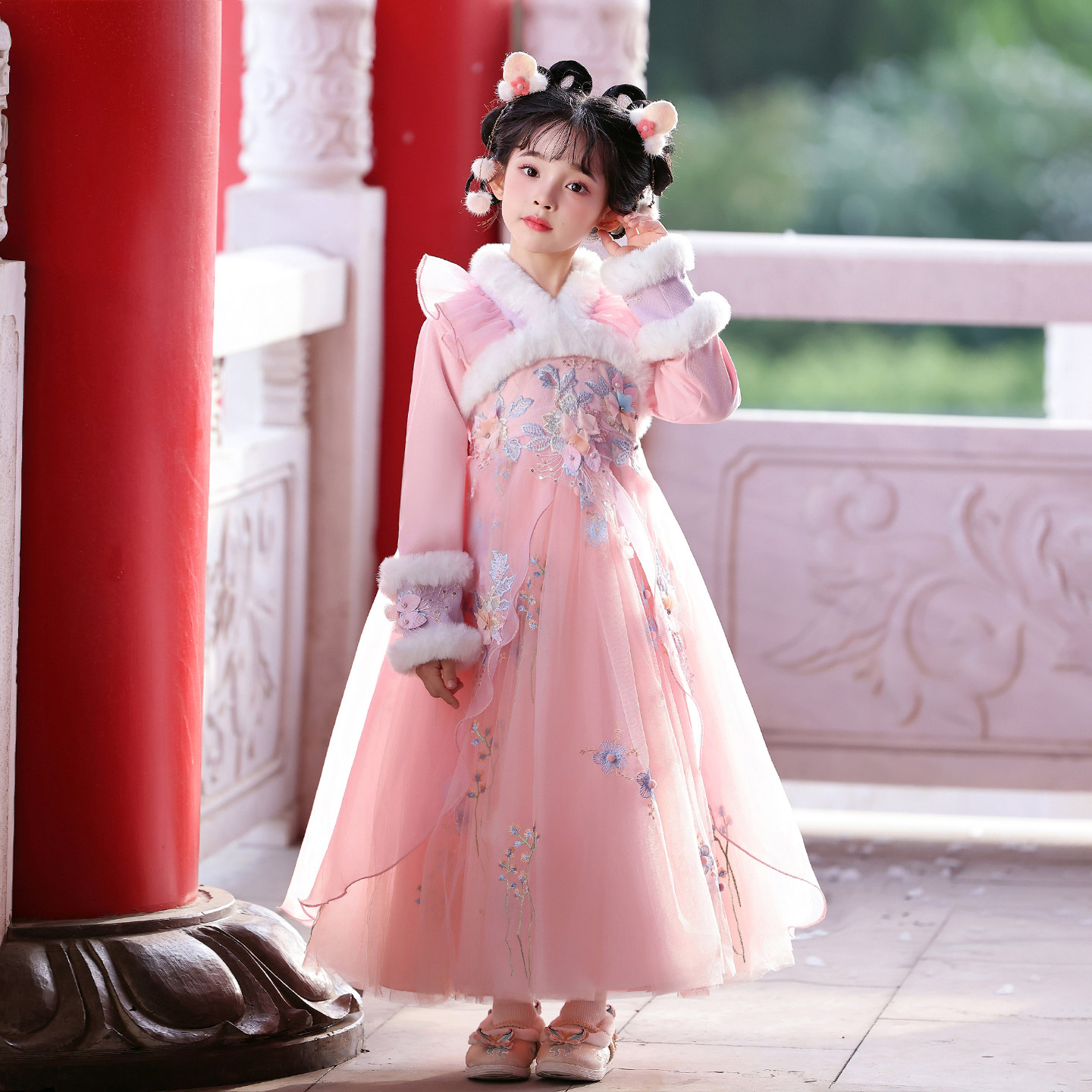 汉服女童秋冬裙子2025新款儿童古风加绒冬装连衣裙冬季中国风古装,淘宝优惠券,粉丝福利购,淘宝优惠卷