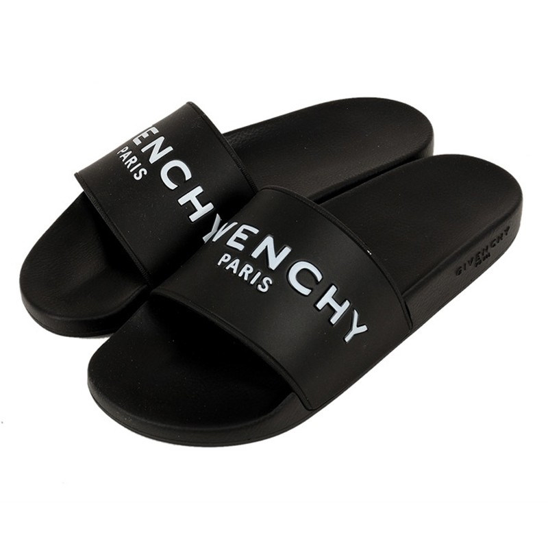 givenchy男士白色logo印花时尚拖鞋 美欧汇奢海外一字拖