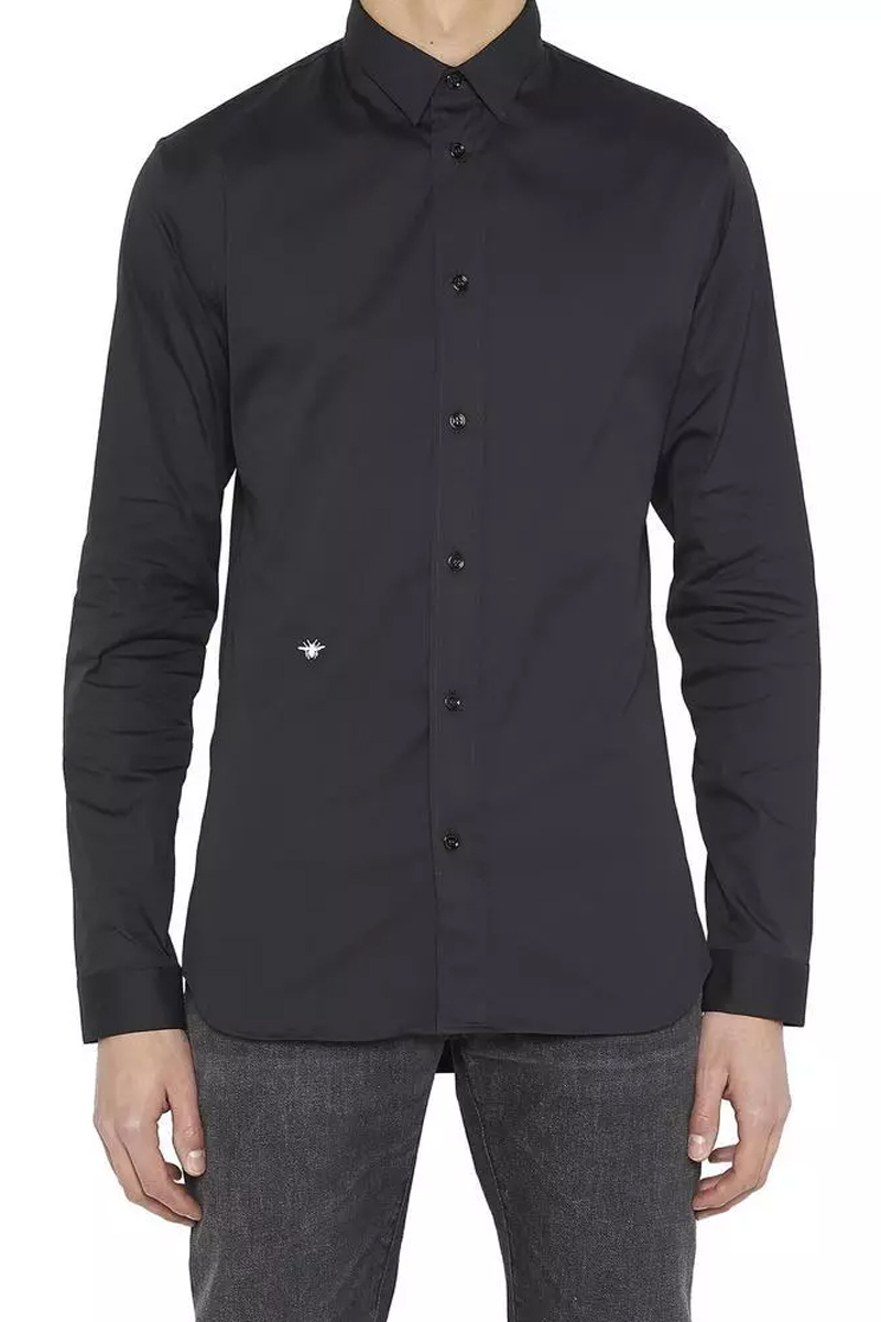 dior /迪奥男装黑色棉质蜜蜂衬衫 美欧汇奢海外衬衫