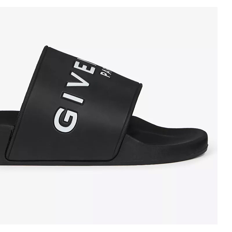 givenchy男女同款黑色logo印花拖鞋 美欧汇奢海外一字拖