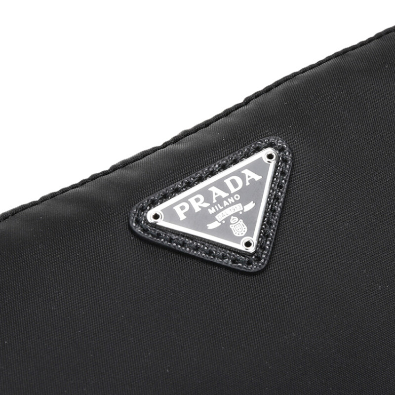 prada男女同款黑色织物手拿包 美欧汇奢海外女士包袋