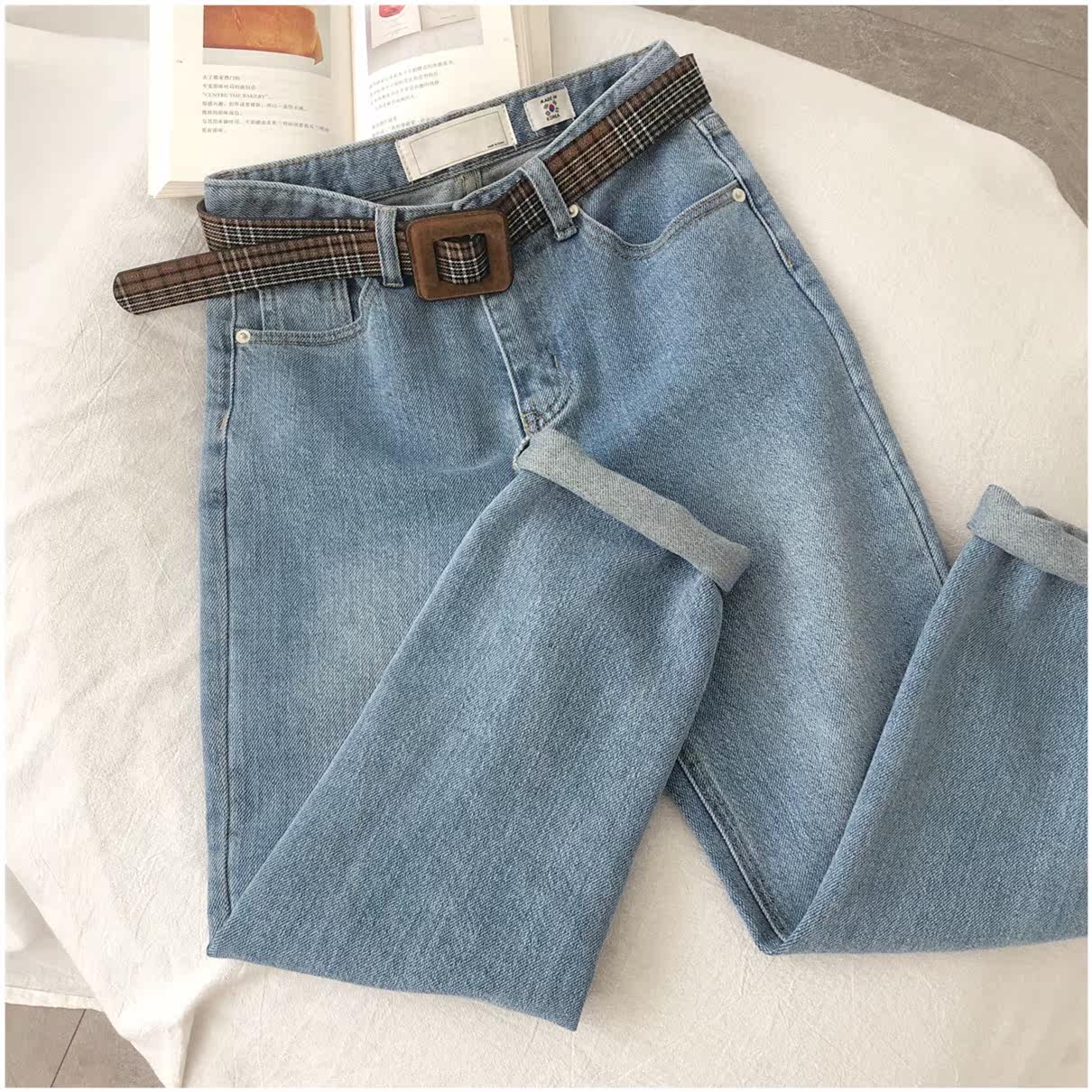 blingbling亮闪闪~颜色丸美牛仔裤 唯计服饰牛仔裤