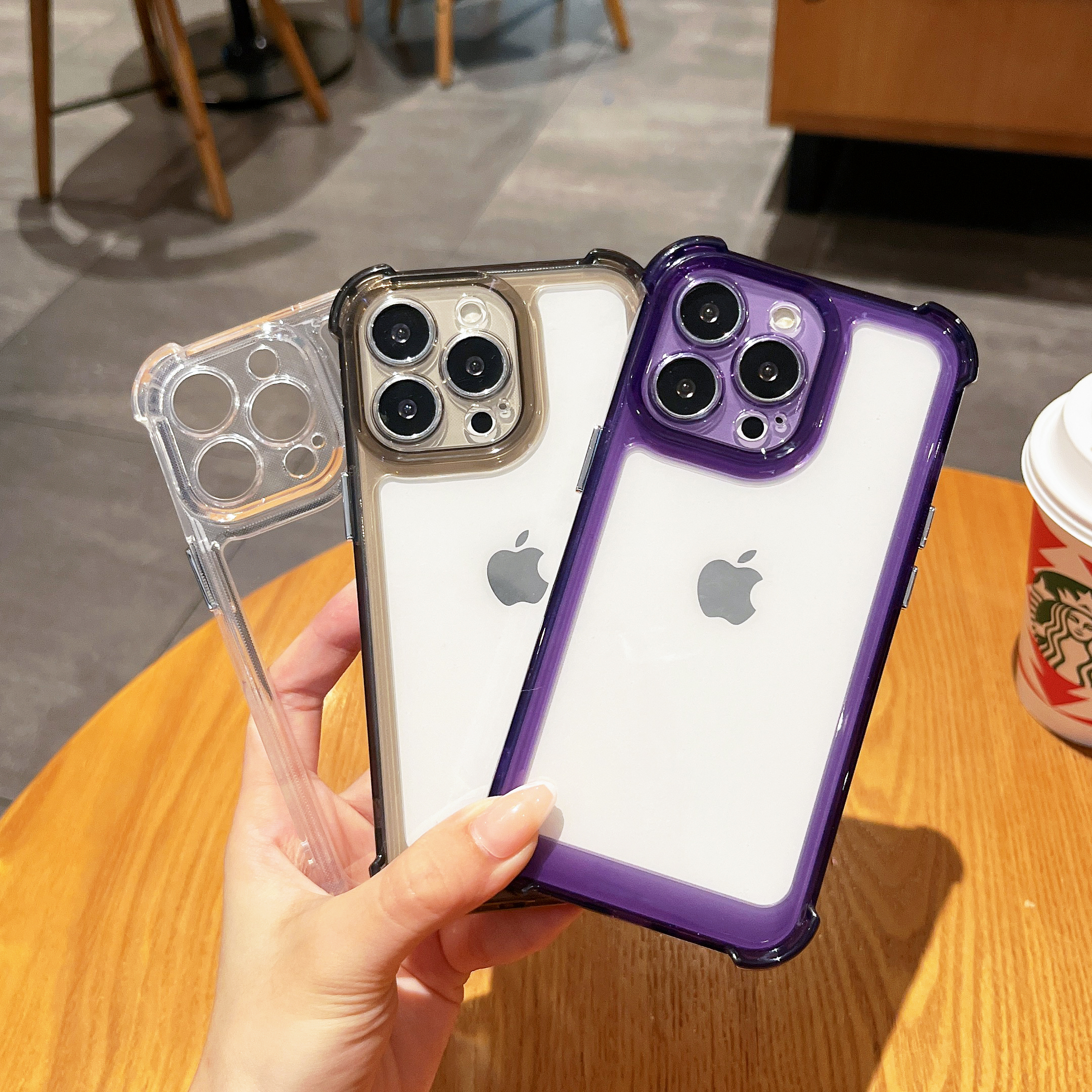 不发黄四角气囊适用苹果14promax手机壳亚克力iPhone14plus全包防摔14pro透明简约13promax高级感12pro保护壳 - 图0