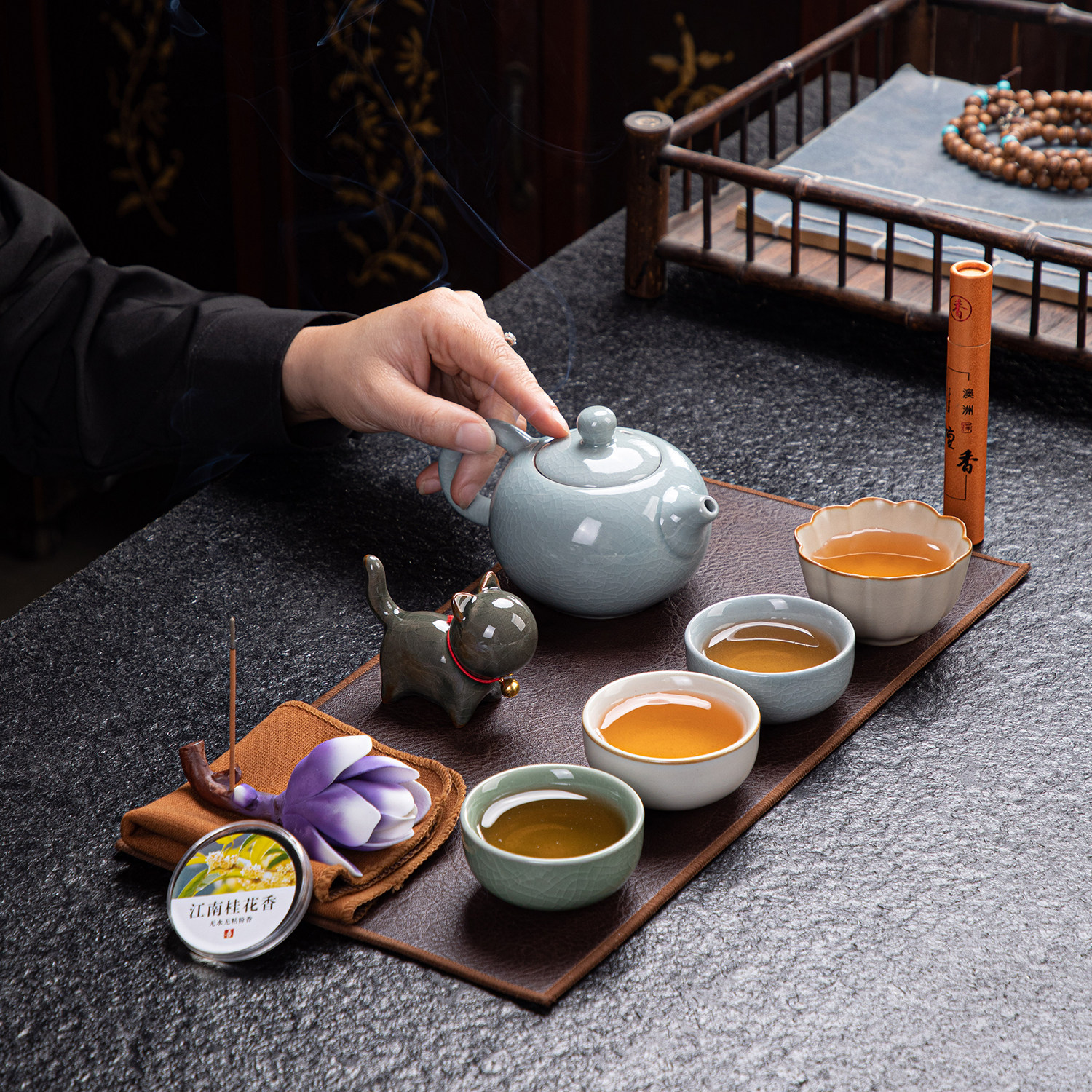 轻奢古风茶具套装送客户伴手礼银行商务开业活动实用礼物定制logo,淘宝优惠券,粉丝福利购,淘宝优惠卷