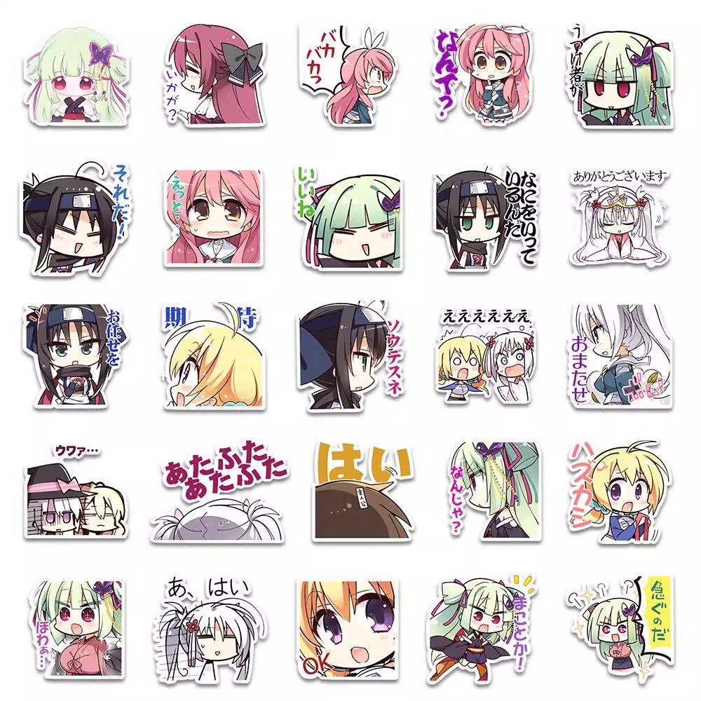 96张千恋万花动漫Q版贴纸二次元可爱卡通桌面手机水杯笔记本防水 - 图3