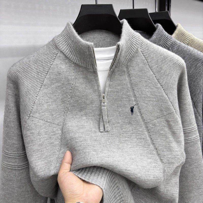 【奥莱品牌折扣】保罗男士半拉链羊毛衫冬季加厚针织衫立领毛衣潮,淘宝优惠券,粉丝福利购,淘宝优惠卷