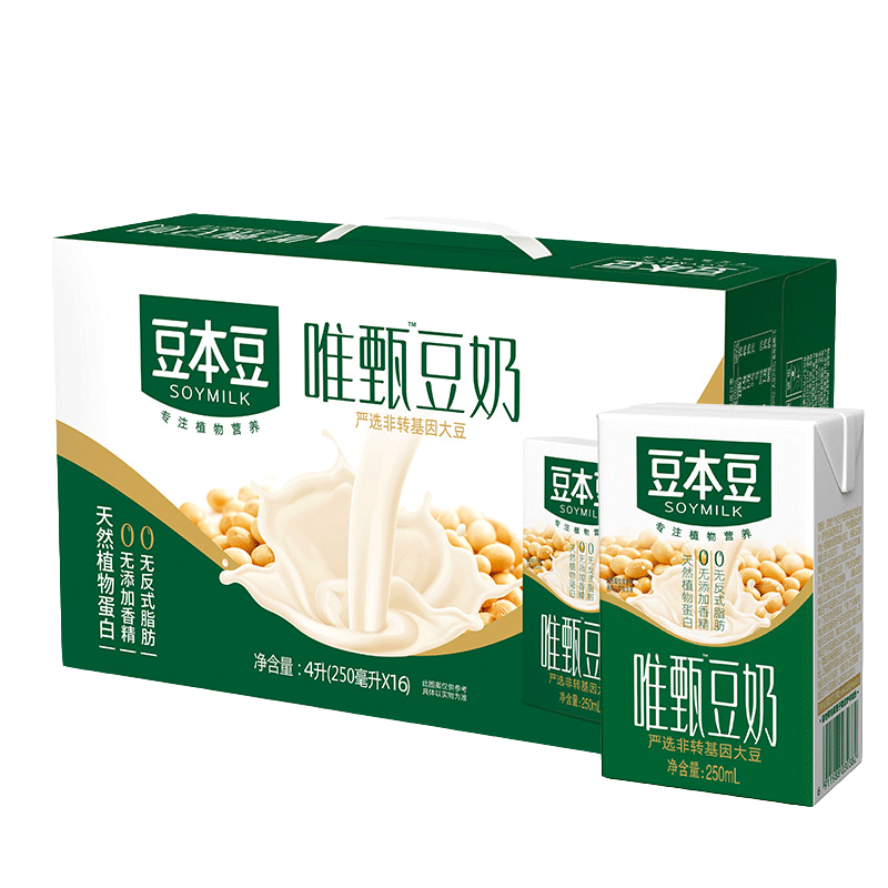 豆本豆唯甄原味250ml*6盒装豆奶 易氏食品豆奶/豆浆/植物蛋白饮料
