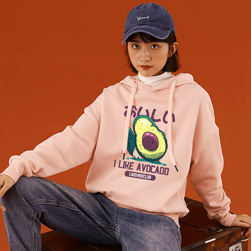 慵懒樱桃冬季新款加绒宽松元气卫衣 funkyape卫衣/绒衫