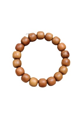 道家天然雷击老枣木招财平安手串