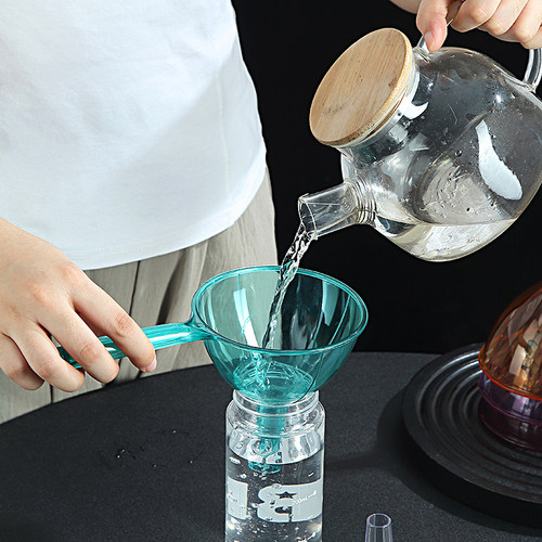 四色透明！长颈小口径油漏斗器加厚长把手多功能液体水分分装器耐 - 图1