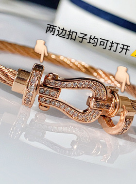 轻奢红绳马蹄扣手链女镀18