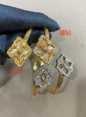 歌剧院拉丝双生花开口手镯