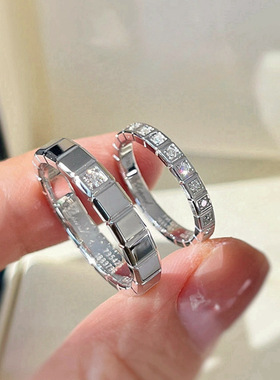 小冰块戒指镀18k玫瑰金男