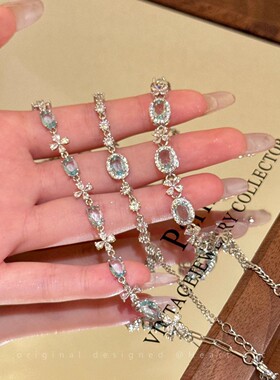 韩系清冷爆闪椭圆花朵手链