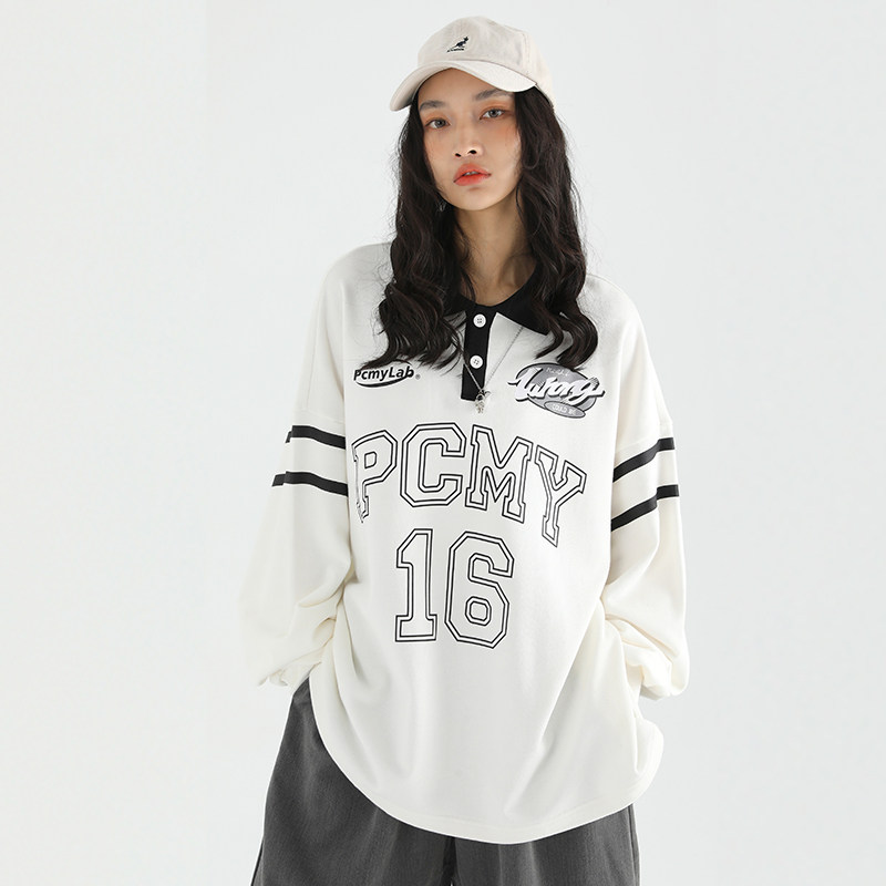 pcmy撞色潮牌春季新款男女polo衫 pcmyT恤