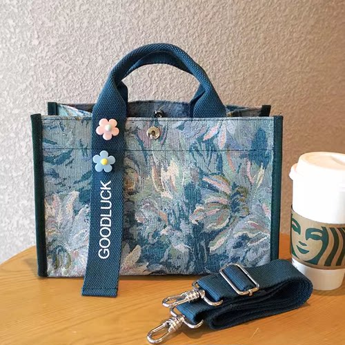 小众日系多隔层大容量防水手提包经典A4包手提饭盒袋百搭可斜挎 - 图2