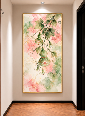 葫芦纳福新中式玄关挂画福禄满堂