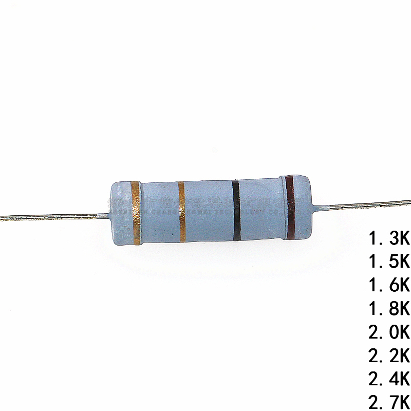 插直碳膜电阻5W 5% 1.3K/1.5K/1.6K/1.8K/2K/2.2K/2.4K/2.7K色环-图2
