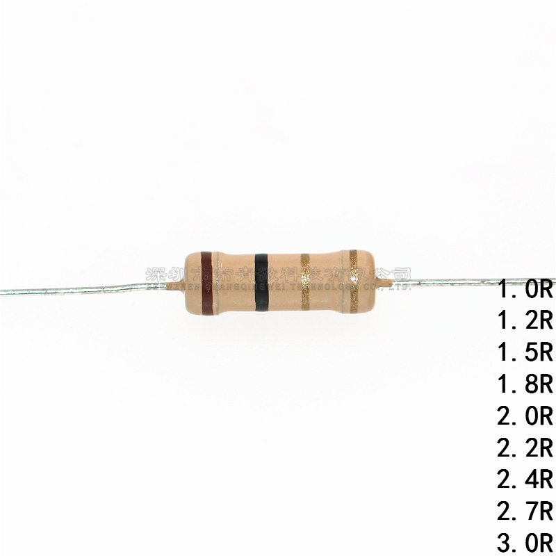插直碳膜电阻1W 1R/1.2R/1.5R/1.8R/2R/2.2R/2.4R/2.7R/3R直插5% - 图3