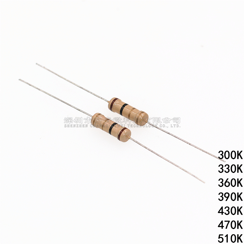 插直碳膜电阻1W 300K/330K/360K/390K/430K/470K/510K/ 直插 5% - 图1